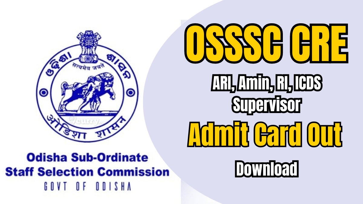 OSSSC CRE Admit Card 2024