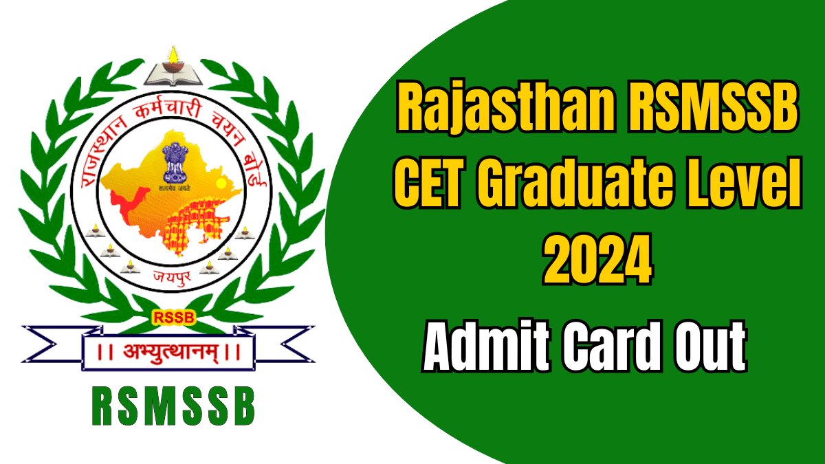 Rajasthan RSMSSB CET Graduate Level 2024