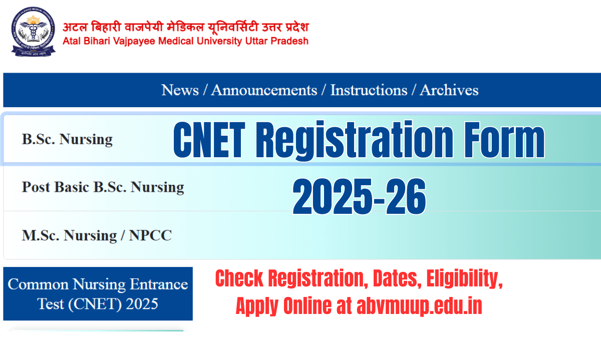 CNET Registration Form 2025-26