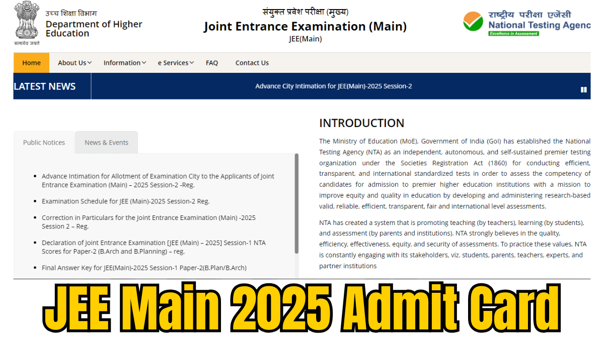 JEE Main 2025 Admit Card