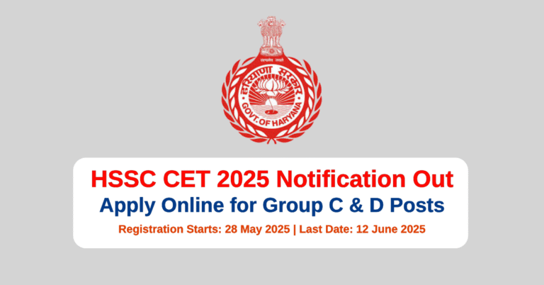 HSSC CET 2025 Notification Out