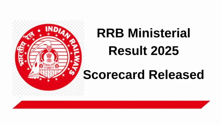 RRB Ministerial and Isolated Result 2025 Out